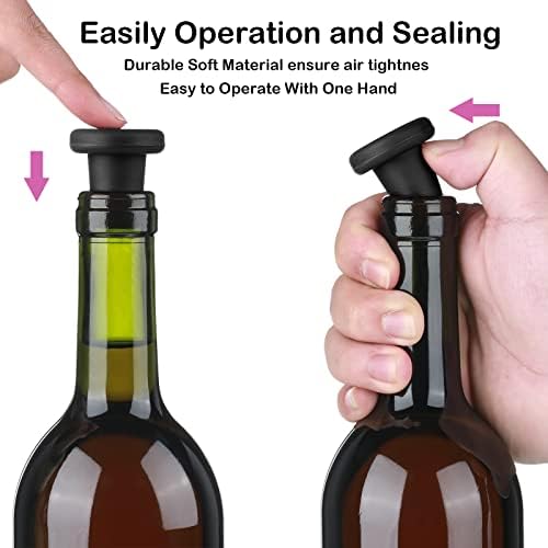 Yookeer 8 Pack Silicone Wine Stoppers for Glass Bottles Beer, Black