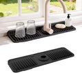 ZJWZLG 17.7"X5.5" Silicone Faucet Mat, Snap-On Sink Splash Guard