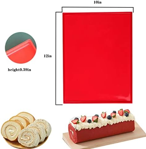 Silicone Swiss Roll Cake Mat - 2Pcs Silicone Baking Mat, Jelly Roll