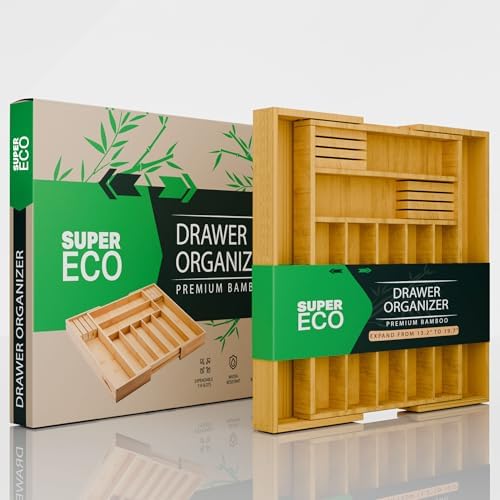 Bamboo Kitchen Drawer Organizer - Bamboo Expandable Drawer Organizer