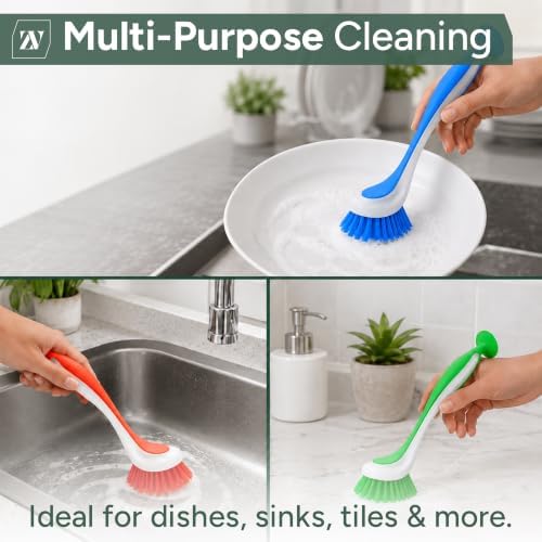 Zuvo Dish Brush Set of 3 with Suction Cup