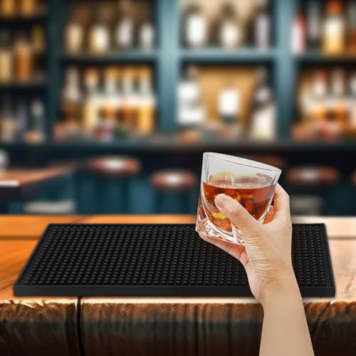 BARsics 12"x6" PVC Bar Service Mat, Non-Slip Petite Cocktail and