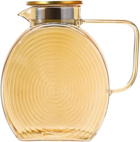 Glass Pitcher with Lid and Spout, 2.5 Liter 84 oz Jug Water Pitcher