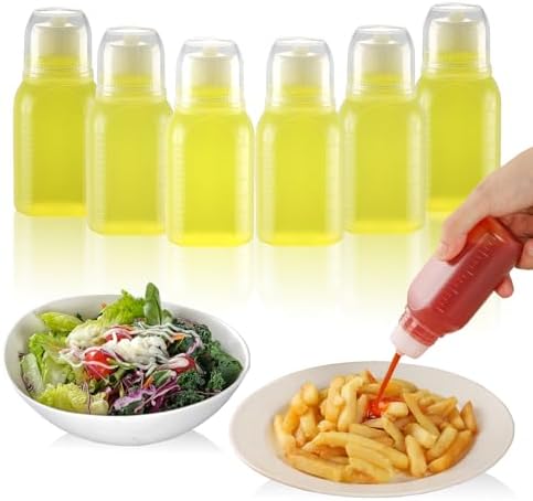 6pcs 2oz Salad Dressing Container to Go, Leak Proof Travel Size Salad