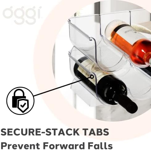 Oggi Bottle Rack for Wine, 6 Bottle Wine Storage - Stackable Wine