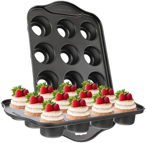 2 Pack Mini Cheesecake Pans Removable Bottom 12 Cavity Mini Cupcake