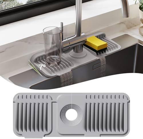15 Inch Silicone Faucet Mat for Kitchen Sink Splash Guard – 2025