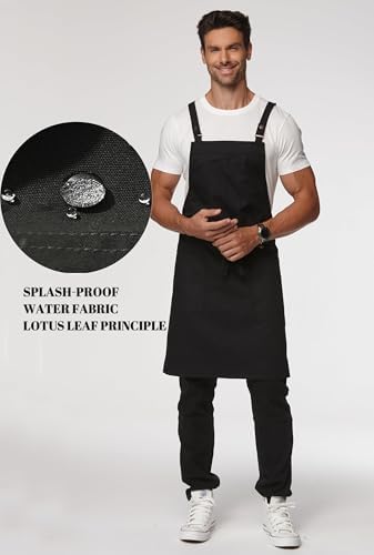 Cross Back Apron for Men Chef Pockets 4251JX