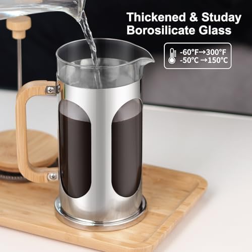 Sivaphe Borosilicate Glass French Press, 34 oz
