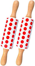 2pcs Silicone Dough Rolling Pin Nonstick Baking Roller for Home Bakers