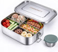 Stainless Steel Bento Box for Adults, 47oz (1400ml) Large