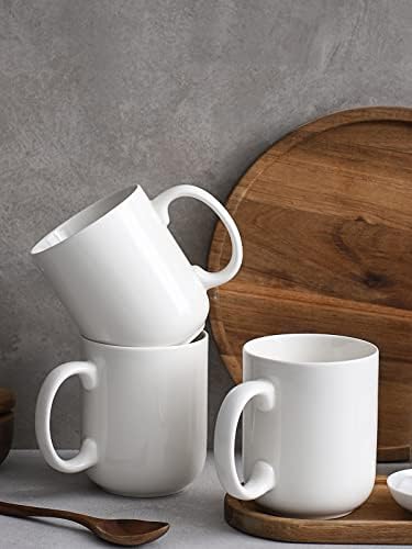 DOWAN Large Coffee Mug, 20 oz Ceramic White Coffee Mugs Set of 6