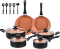 BECIGAR Ceramic Pots and Pans Set, 15PCS Nonstick Cookware Set