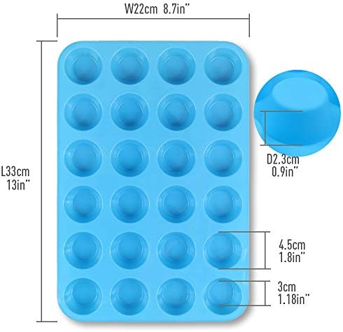 Silicone Muffin Pan, Cupcake Pan, 24 Cups, Food Grade Egg Muffin