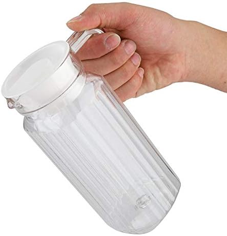 Fdit Acrylic Water Pitcher 800ml with Lid and Handle, Clear