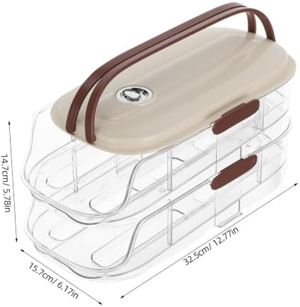 Egg Holder for Fridge with Lid, Automatic Rolling Dispenser