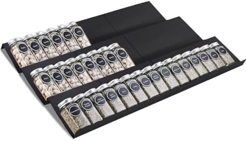 Spice Drawer Rack Organizer Insert for Kitchen Cabinet, Pack of 9