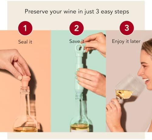 Vacu Vin Loop Wine Stopper, 4-Pack Wine Bottle Stopper, Cork