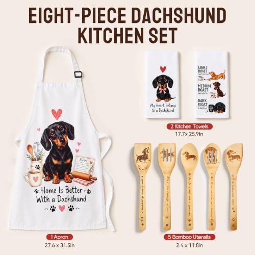 8 Pcs Dachshund Gifts for Women, Weiner Dog Kitchen Decor Cooking