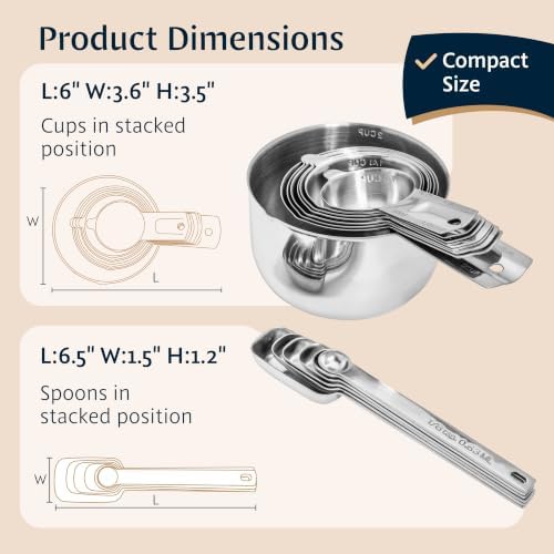 Hudson Essentials Stainless Steel Measuring Cups and Spoons Set