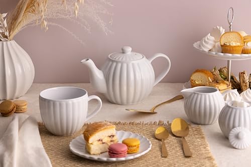 Price & Kensington 0056.818 Milk Jug & Sugar Bowl, Stoneware, White