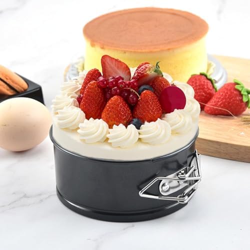 4 Inch Springform Cake Pan Set of 4, Non-Stick Round Mini Cake Tins