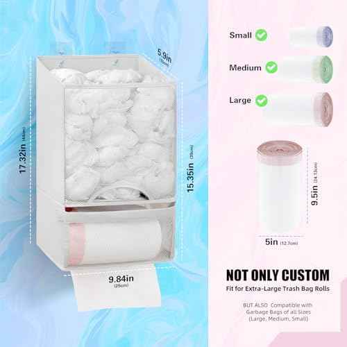 HOUSE AGAIN Plastic Bag Holder-Extra Large Bag Saver Dispenser Wall