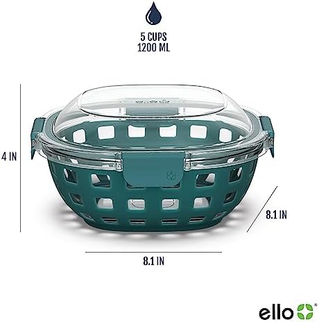 Ello 5-Cup DuraGlass Glass Lunch Bowl with Airtight Lid