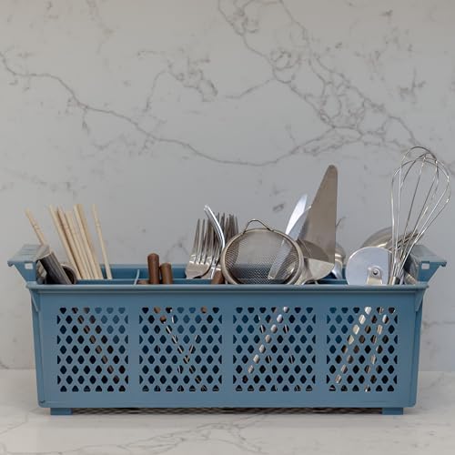 Flatware Rack – 8-slot Plastic Cutlery Basket – Large 16" Organizer