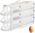 Rotating Egg Dispenser PET Tray, Three Layer Fridge Organizer Bin