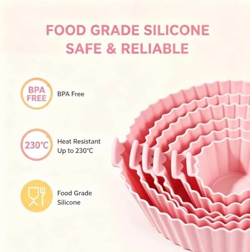 6-Piece Silicone Air Fryer Baking Tray Set