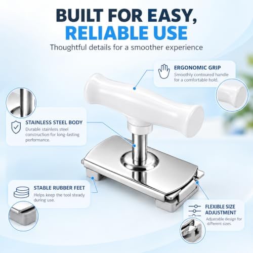 Cap Crack Jar Opener, Adjustable Multi-Lid Can Opener for Weak Hands