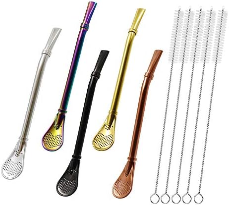 Stainless Steel Straw Filter Spoon, Yerba Mate Bombilla, Loose Leaf