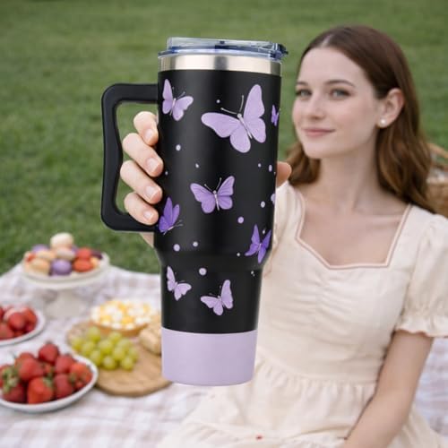 Butterfly Gifts for Women, Butterfly Tumbler 40 oz with Lid and Straw