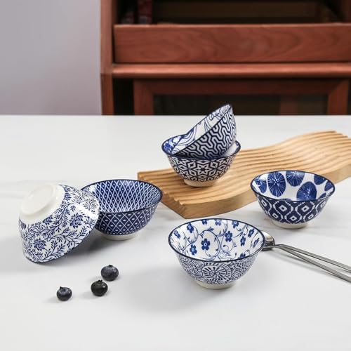 Selamica Ceramic 4 oz Dipping Bowls for Side Dishes, Set of 6, Vintage