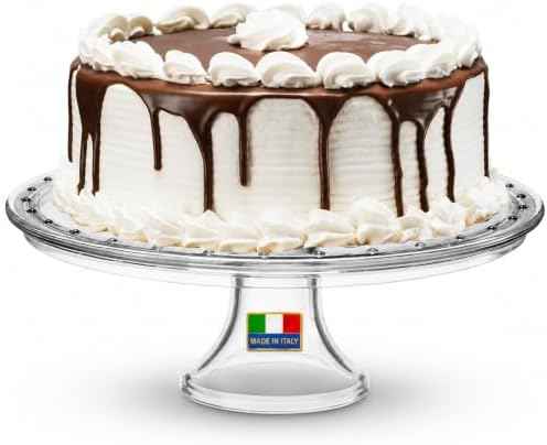 Godinger Crystal Glass Cake Stand, Wedding Cake Plate, Made in Italy