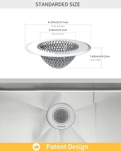 TRAPMATE 2 Pcs Stainless Steel Sink Drain Strainers