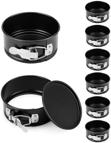 QWORK 4 Inch Springform Pan Set, Nonstick, Leakproof Mini Cheesecake