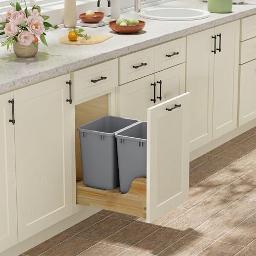 LOVMOR 35QT Slim Kitchen Trash Can, 2 Pack