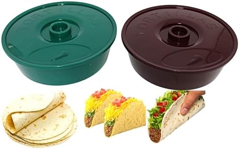 2-Pack Tortilla Warmer with Lid, 8.5 Inch BPA-Free Microwave Safe