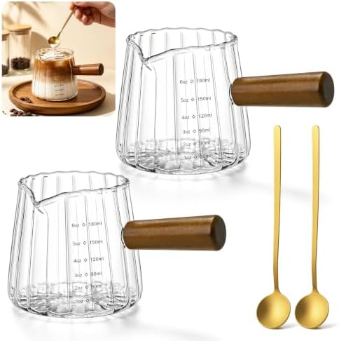 2 PCS 6OZ Espresso Cups with Coffee Spoons, Espresso Machine