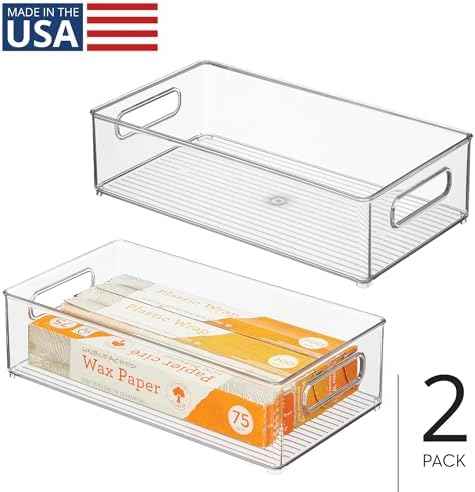 iDesign Stackable Fridge Bin, Clear, Set of 2