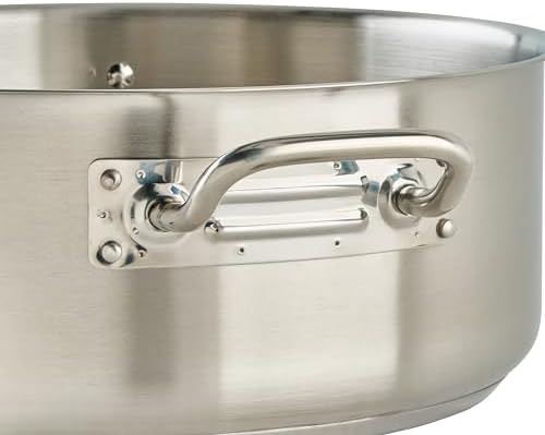 Winco 15 qt Stainless Steel Brazier Pan with Lid
