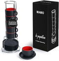 MIAMIO - Espresso Cup Set Ceramic (2.5oz) with saucers-Le Papillon