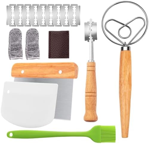 Bread Making Tools Set, Danish Dough Whisk with Sourdough ScoringTool
