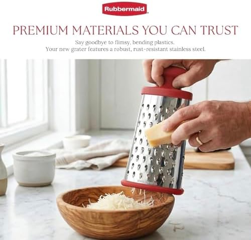 Rubbermaid Stainless Steel Cheese Grater - 9.5" Oval Handheld Box