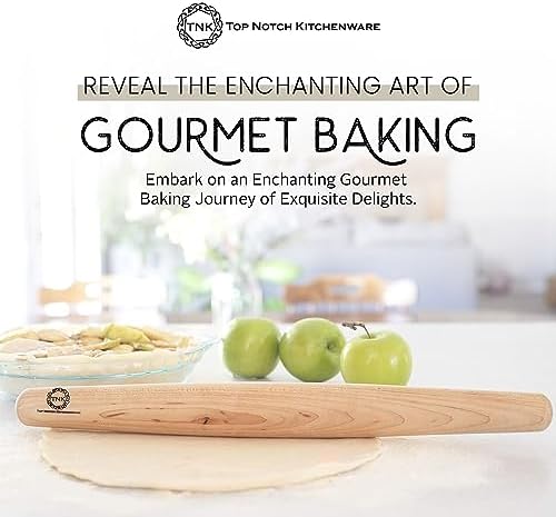 Top Notch Kitchenware | Sugar Maple French Style Rolling Pin | Tapered