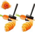 2Pcs Cucumber Slicer Stainless Steel Carrot Peeler and Curler Spiral