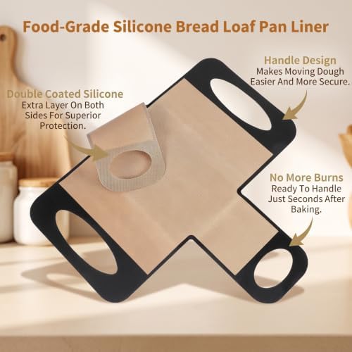 1 Pcs Bread Loaf Tin Liner 2lb 9x5 Inch Nonstick Silicone Bread Sling