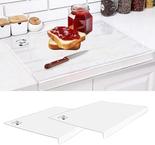 Acrylic Cutting Boards with Counter Lip, Clear, 2 PCS
